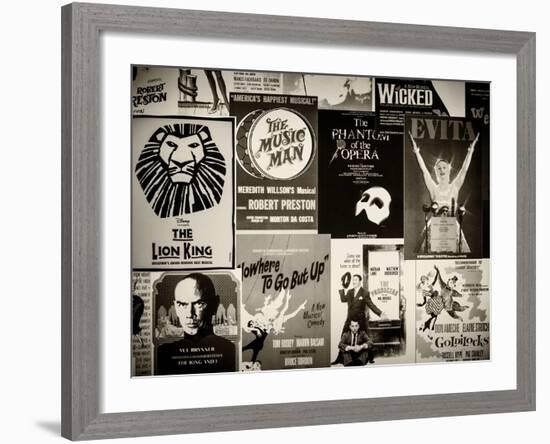 NYC Street Art - Patchwork of Old Posters of Broadway Musicals - Times Square - Manhattan-Philippe Hugonnard-Framed Photographic Print