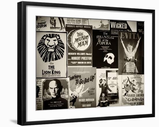 NYC Street Art - Patchwork of Old Posters of Broadway Musicals - Times Square - Manhattan-Philippe Hugonnard-Framed Photographic Print