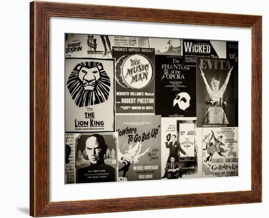 NYC Street Art - Patchwork of Old Posters of Broadway Musicals - Times Square - Manhattan-Philippe Hugonnard-Framed Photographic Print