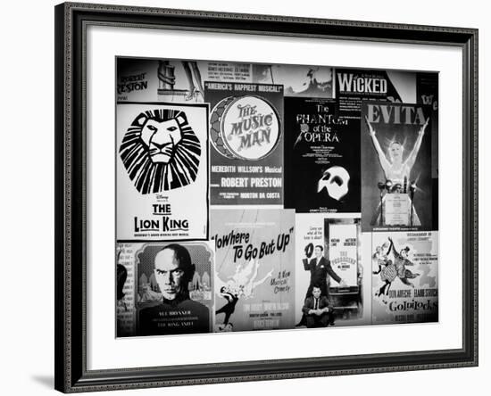 NYC Street Art - Patchwork of Old Posters of Broadway Musicals - Times Square - Manhattan-Philippe Hugonnard-Framed Photographic Print