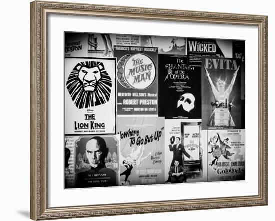 NYC Street Art - Patchwork of Old Posters of Broadway Musicals - Times Square - Manhattan-Philippe Hugonnard-Framed Photographic Print