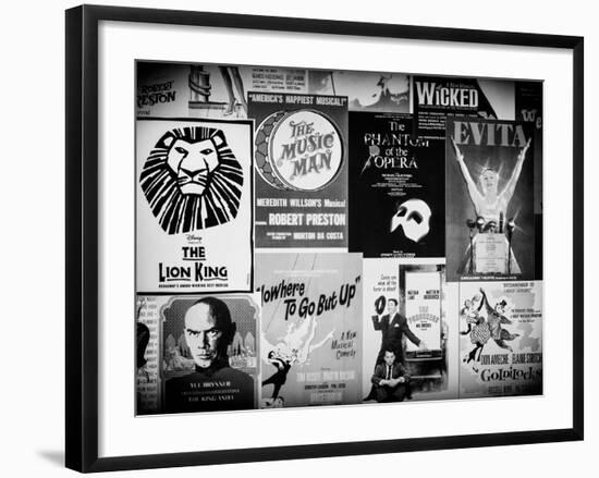 NYC Street Art - Patchwork of Old Posters of Broadway Musicals - Times Square - Manhattan-Philippe Hugonnard-Framed Photographic Print