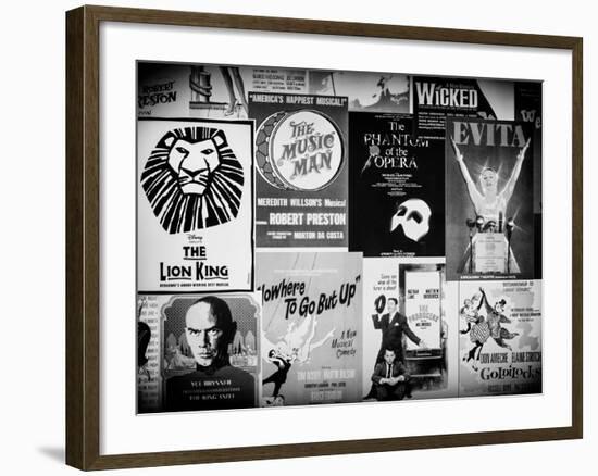 NYC Street Art - Patchwork of Old Posters of Broadway Musicals - Times Square - Manhattan-Philippe Hugonnard-Framed Photographic Print