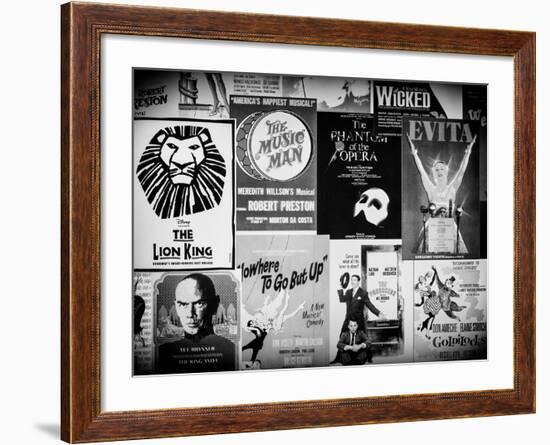 NYC Street Art - Patchwork of Old Posters of Broadway Musicals - Times Square - Manhattan-Philippe Hugonnard-Framed Photographic Print