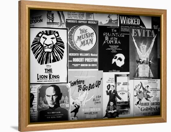 NYC Street Art - Patchwork of Old Posters of Broadway Musicals - Times Square - Manhattan-Philippe Hugonnard-Framed Premier Image Canvas