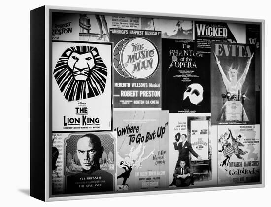 NYC Street Art - Patchwork of Old Posters of Broadway Musicals - Times Square - Manhattan-Philippe Hugonnard-Framed Premier Image Canvas