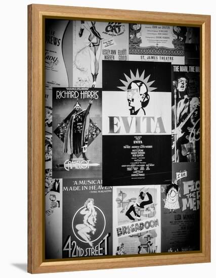 NYC Street Art - Patchwork of Old Posters of Broadway Musicals - Times Square - Manhattan-Philippe Hugonnard-Framed Premier Image Canvas