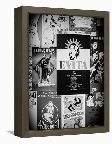 NYC Street Art - Patchwork of Old Posters of Broadway Musicals - Times Square - Manhattan-Philippe Hugonnard-Framed Premier Image Canvas