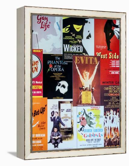 NYC Street Art - Patchwork of Old Posters of Broadway Musicals - Times Square - Manhattan-Philippe Hugonnard-Framed Premier Image Canvas