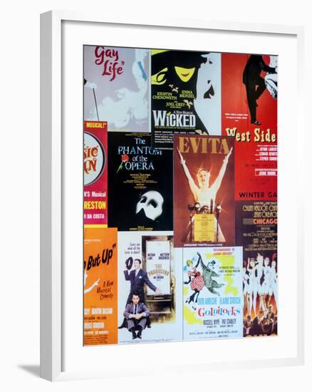 NYC Street Art - Patchwork of Old Posters of Broadway Musicals - Times Square - Manhattan-Philippe Hugonnard-Framed Premium Photographic Print