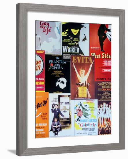 NYC Street Art - Patchwork of Old Posters of Broadway Musicals - Times Square - Manhattan-Philippe Hugonnard-Framed Photographic Print