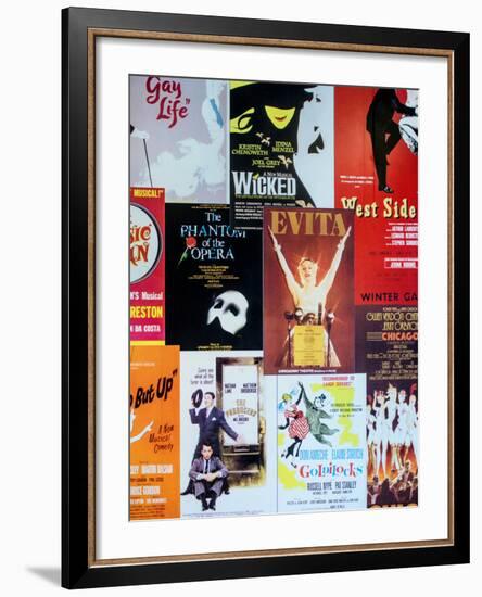 NYC Street Art - Patchwork of Old Posters of Broadway Musicals - Times Square - Manhattan-Philippe Hugonnard-Framed Photographic Print