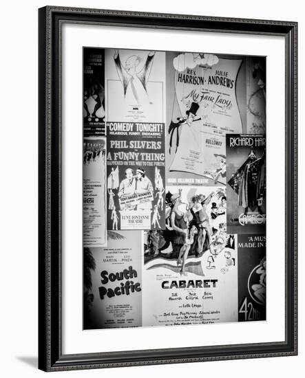 NYC Street Art - Patchwork of Old Posters of Broadway Musicals - Times Square - Manhattan-Philippe Hugonnard-Framed Photographic Print