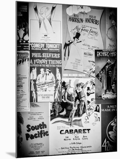 NYC Street Art - Patchwork of Old Posters of Broadway Musicals - Times Square - Manhattan-Philippe Hugonnard-Mounted Photographic Print