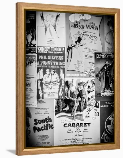 NYC Street Art - Patchwork of Old Posters of Broadway Musicals - Times Square - Manhattan-Philippe Hugonnard-Framed Premier Image Canvas