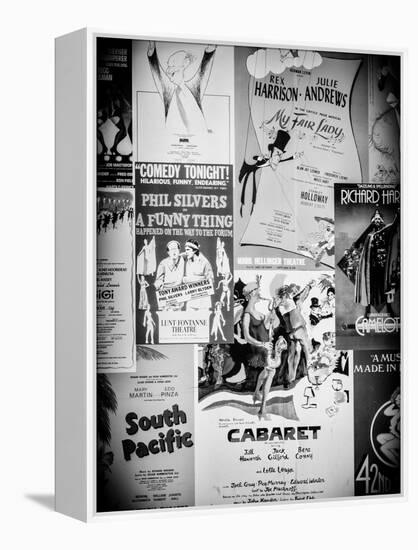 NYC Street Art - Patchwork of Old Posters of Broadway Musicals - Times Square - Manhattan-Philippe Hugonnard-Framed Premier Image Canvas