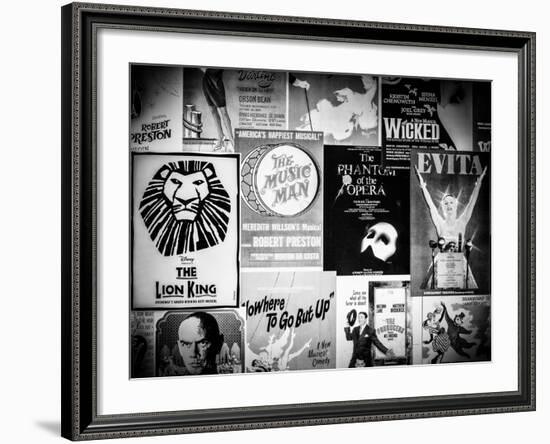 NYC Street Art - Patchwork of Old Posters of Broadway Musicals - Times Square - Manhattan-Philippe Hugonnard-Framed Photographic Print