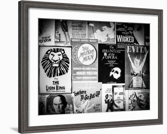 NYC Street Art - Patchwork of Old Posters of Broadway Musicals - Times Square - Manhattan-Philippe Hugonnard-Framed Photographic Print