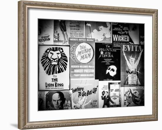 NYC Street Art - Patchwork of Old Posters of Broadway Musicals - Times Square - Manhattan-Philippe Hugonnard-Framed Photographic Print