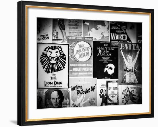 NYC Street Art - Patchwork of Old Posters of Broadway Musicals - Times Square - Manhattan-Philippe Hugonnard-Framed Photographic Print