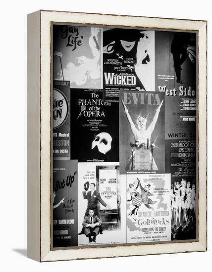 NYC Street Art - Patchwork of Old Posters of Broadway Musicals - Times Square - Manhattan-Philippe Hugonnard-Framed Premier Image Canvas