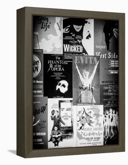 NYC Street Art - Patchwork of Old Posters of Broadway Musicals - Times Square - Manhattan-Philippe Hugonnard-Framed Premier Image Canvas