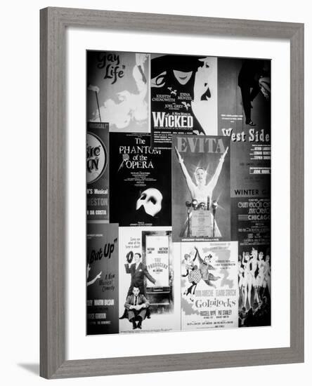 NYC Street Art - Patchwork of Old Posters of Broadway Musicals - Times Square - Manhattan-Philippe Hugonnard-Framed Photographic Print