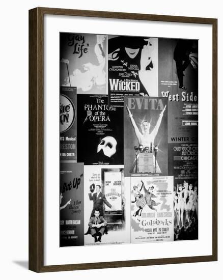 NYC Street Art - Patchwork of Old Posters of Broadway Musicals - Times Square - Manhattan-Philippe Hugonnard-Framed Photographic Print