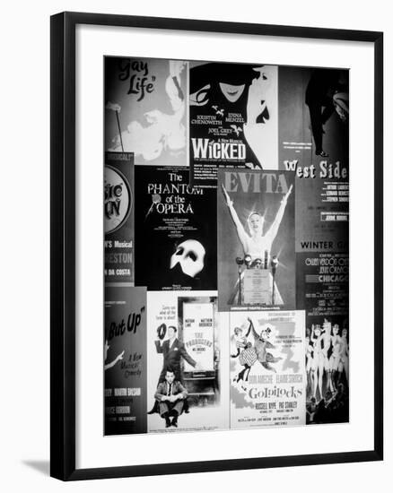 NYC Street Art - Patchwork of Old Posters of Broadway Musicals - Times Square - Manhattan-Philippe Hugonnard-Framed Photographic Print