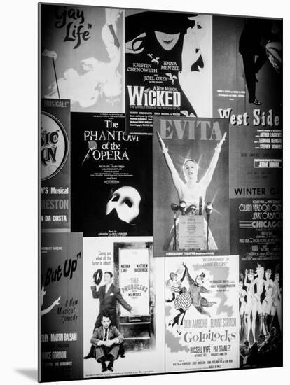 NYC Street Art - Patchwork of Old Posters of Broadway Musicals - Times Square - Manhattan-Philippe Hugonnard-Mounted Photographic Print