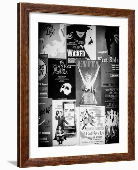 NYC Street Art - Patchwork of Old Posters of Broadway Musicals - Times Square - Manhattan-Philippe Hugonnard-Framed Photographic Print