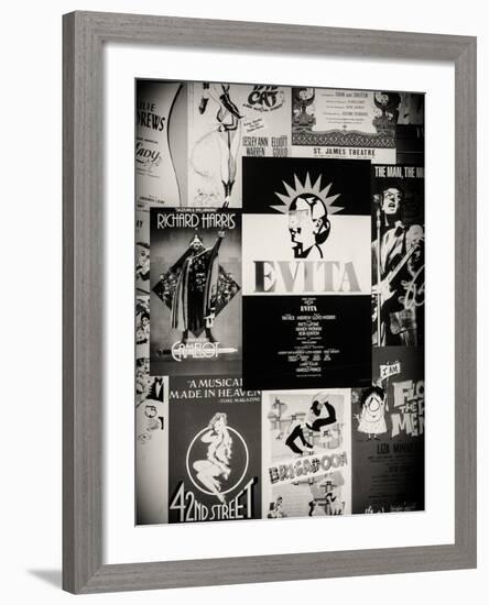 NYC Street Art - Patchwork of Old Posters of Broadway Musicals - Times Square - Manhattan-Philippe Hugonnard-Framed Photographic Print