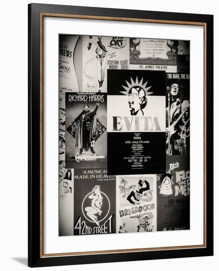 NYC Street Art - Patchwork of Old Posters of Broadway Musicals - Times Square - Manhattan-Philippe Hugonnard-Framed Photographic Print