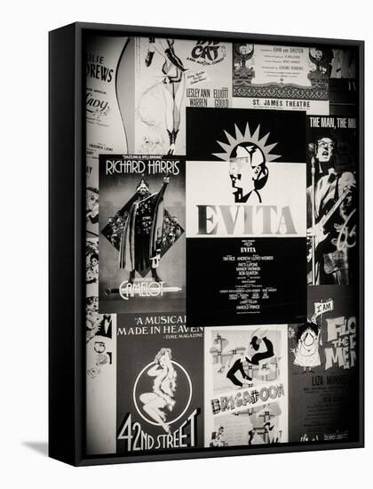 NYC Street Art - Patchwork of Old Posters of Broadway Musicals - Times Square - Manhattan-Philippe Hugonnard-Framed Premier Image Canvas