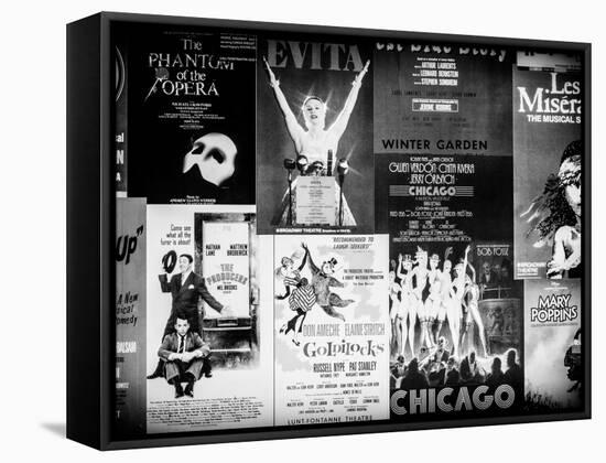 NYC Street Art - Patchwork of Old Posters of Broadway Musicals - Times Square - Manhattan-Philippe Hugonnard-Framed Premier Image Canvas