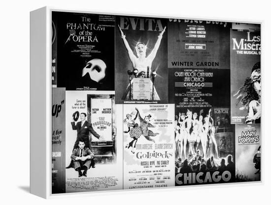 NYC Street Art - Patchwork of Old Posters of Broadway Musicals - Times Square - Manhattan-Philippe Hugonnard-Framed Premier Image Canvas