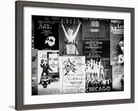 NYC Street Art - Patchwork of Old Posters of Broadway Musicals - Times Square - Manhattan-Philippe Hugonnard-Framed Photographic Print