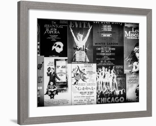 NYC Street Art - Patchwork of Old Posters of Broadway Musicals - Times Square - Manhattan-Philippe Hugonnard-Framed Photographic Print