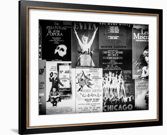 NYC Street Art - Patchwork of Old Posters of Broadway Musicals - Times Square - Manhattan-Philippe Hugonnard-Framed Photographic Print