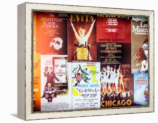 NYC Street Art - Patchwork of Old Posters of Broadway Musicals - Times Square - Manhattan-Philippe Hugonnard-Framed Premier Image Canvas