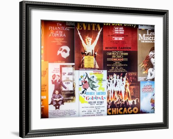 NYC Street Art - Patchwork of Old Posters of Broadway Musicals - Times Square - Manhattan-Philippe Hugonnard-Framed Photographic Print