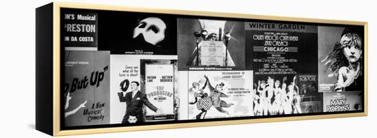 NYC Street Art - Patchwork of Old Posters of Broadway Musicals - Times Square - Manhattan-Philippe Hugonnard-Framed Premier Image Canvas