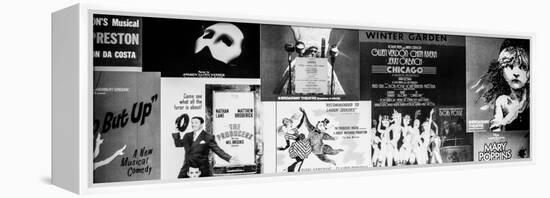 NYC Street Art - Patchwork of Old Posters of Broadway Musicals - Times Square - Manhattan-Philippe Hugonnard-Framed Premier Image Canvas