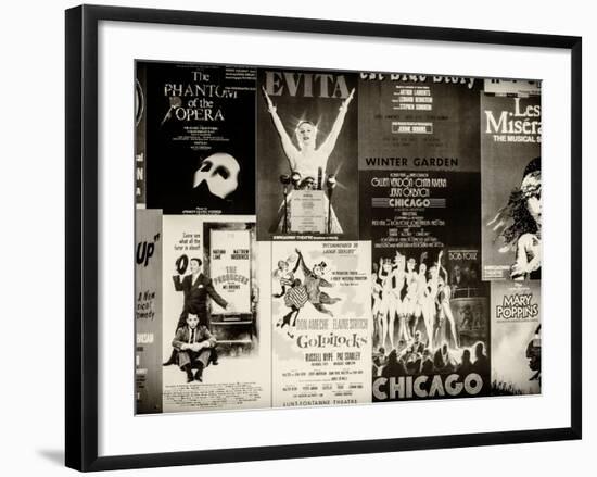 NYC Street Art - Patchwork of Old Posters of Broadway Musicals - Times Square - Manhattan-Philippe Hugonnard-Framed Photographic Print