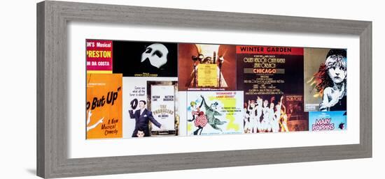 NYC Street Art - Patchwork of Old Posters of Broadway Musicals - Times Square - Manhattan-Philippe Hugonnard-Framed Photographic Print