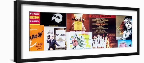 NYC Street Art - Patchwork of Old Posters of Broadway Musicals - Times Square - Manhattan-Philippe Hugonnard-Framed Photographic Print