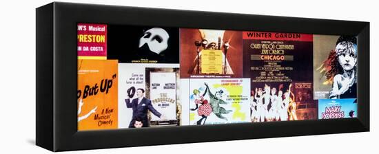 NYC Street Art - Patchwork of Old Posters of Broadway Musicals - Times Square - Manhattan-Philippe Hugonnard-Framed Premier Image Canvas