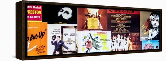 NYC Street Art - Patchwork of Old Posters of Broadway Musicals - Times Square - Manhattan-Philippe Hugonnard-Framed Premier Image Canvas