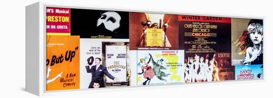 NYC Street Art - Patchwork of Old Posters of Broadway Musicals - Times Square - Manhattan-Philippe Hugonnard-Framed Premier Image Canvas