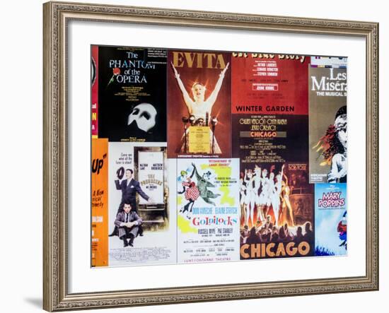 NYC Street Art - Patchwork of Old Posters of Broadway Musicals - Times Square - Manhattan-Philippe Hugonnard-Framed Photographic Print